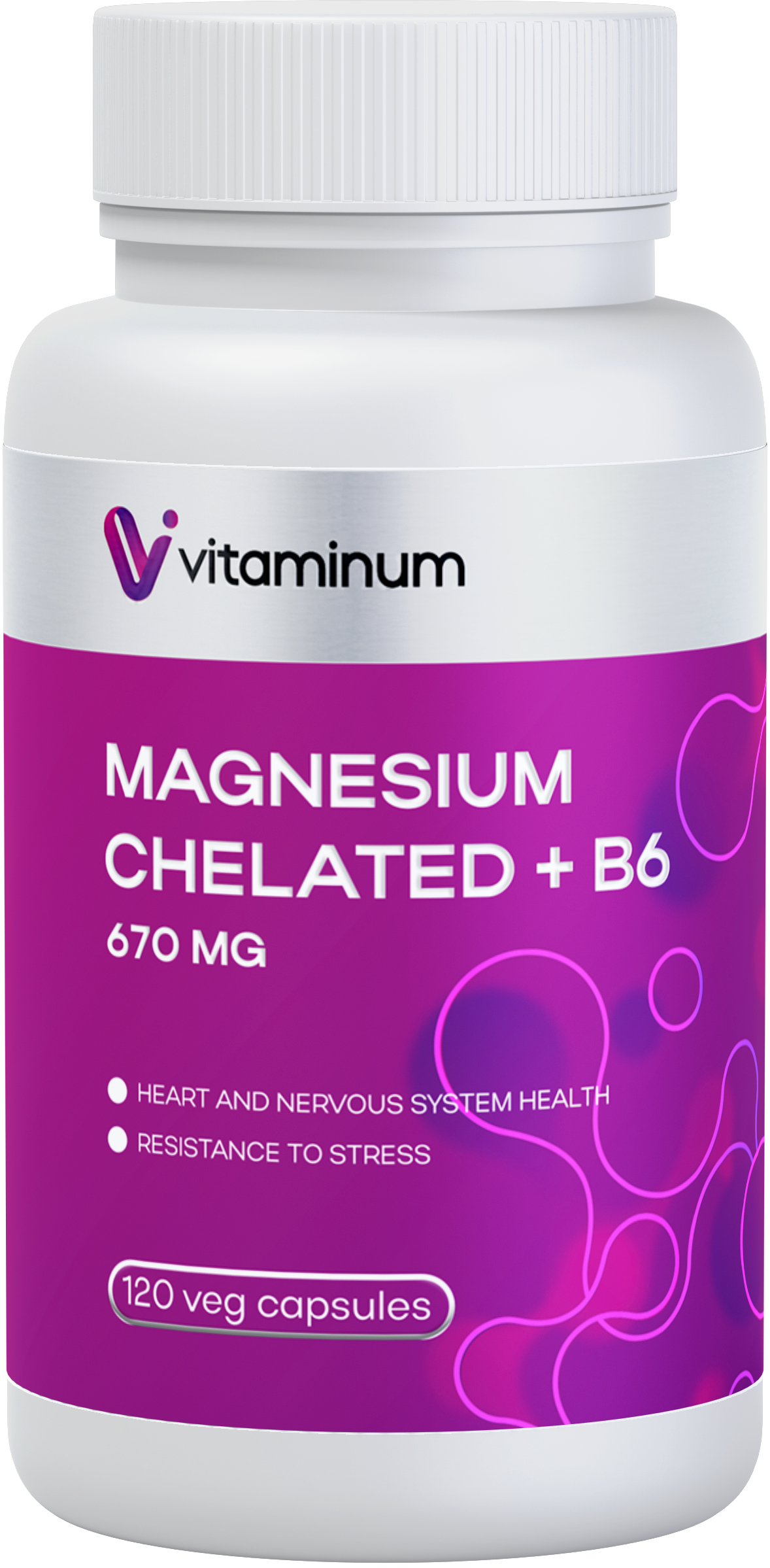 Vitaminum МАГНИЙ ХЕЛАТ + витамин В6 (670 MG) 120 капсул 800 мг  в Колпине